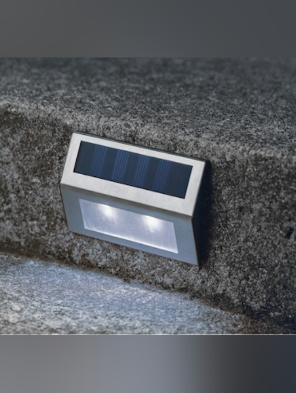 NIB Fusion Solar Rail Light 2-Pack Stainless Steel 45222